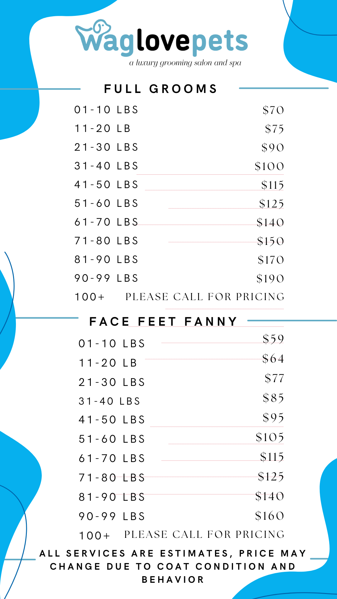Pink Beauty Service Salon Price List Instagram Story